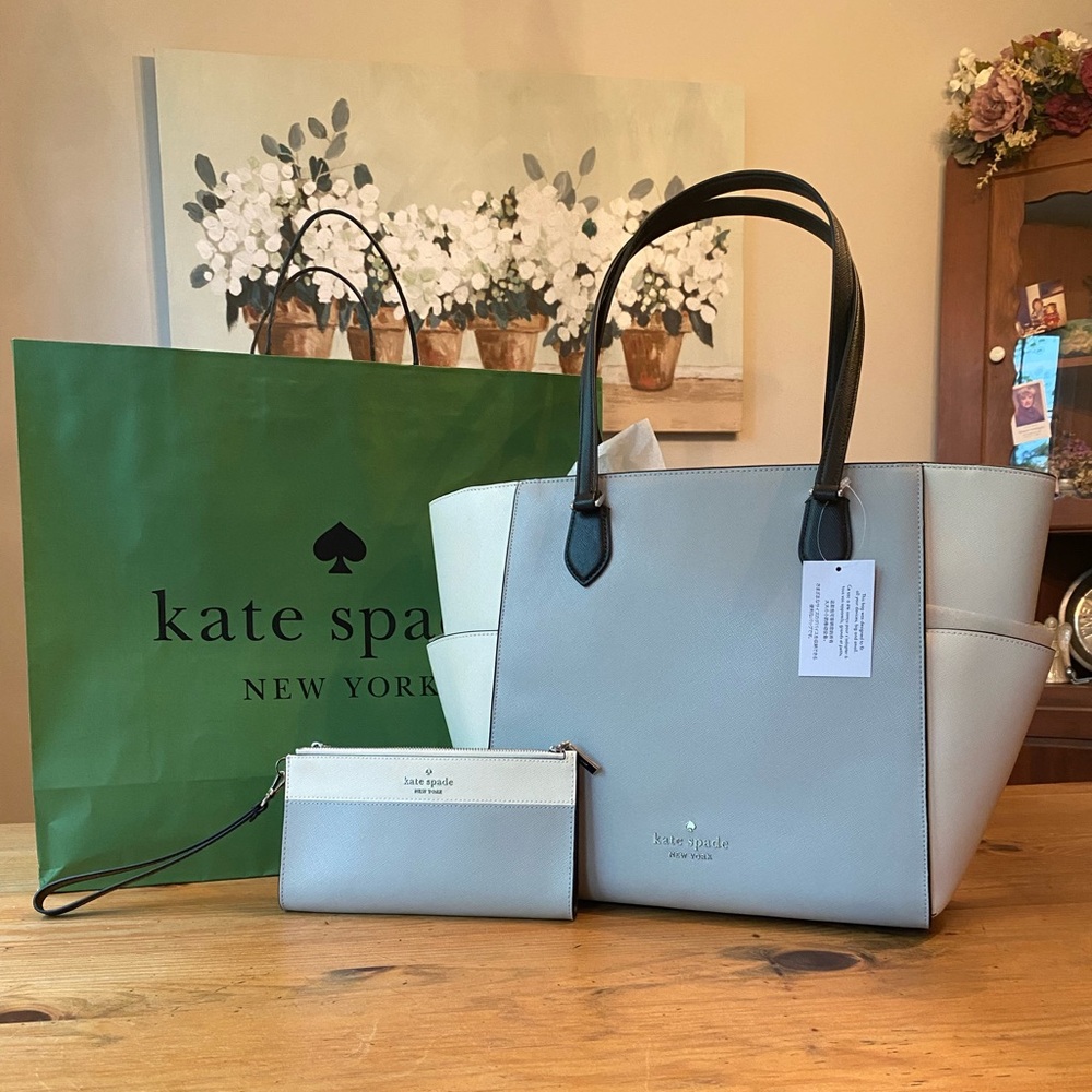 Kate Spade Madison Collection - Large Laptop Tote and Dbl Zip Wristlet